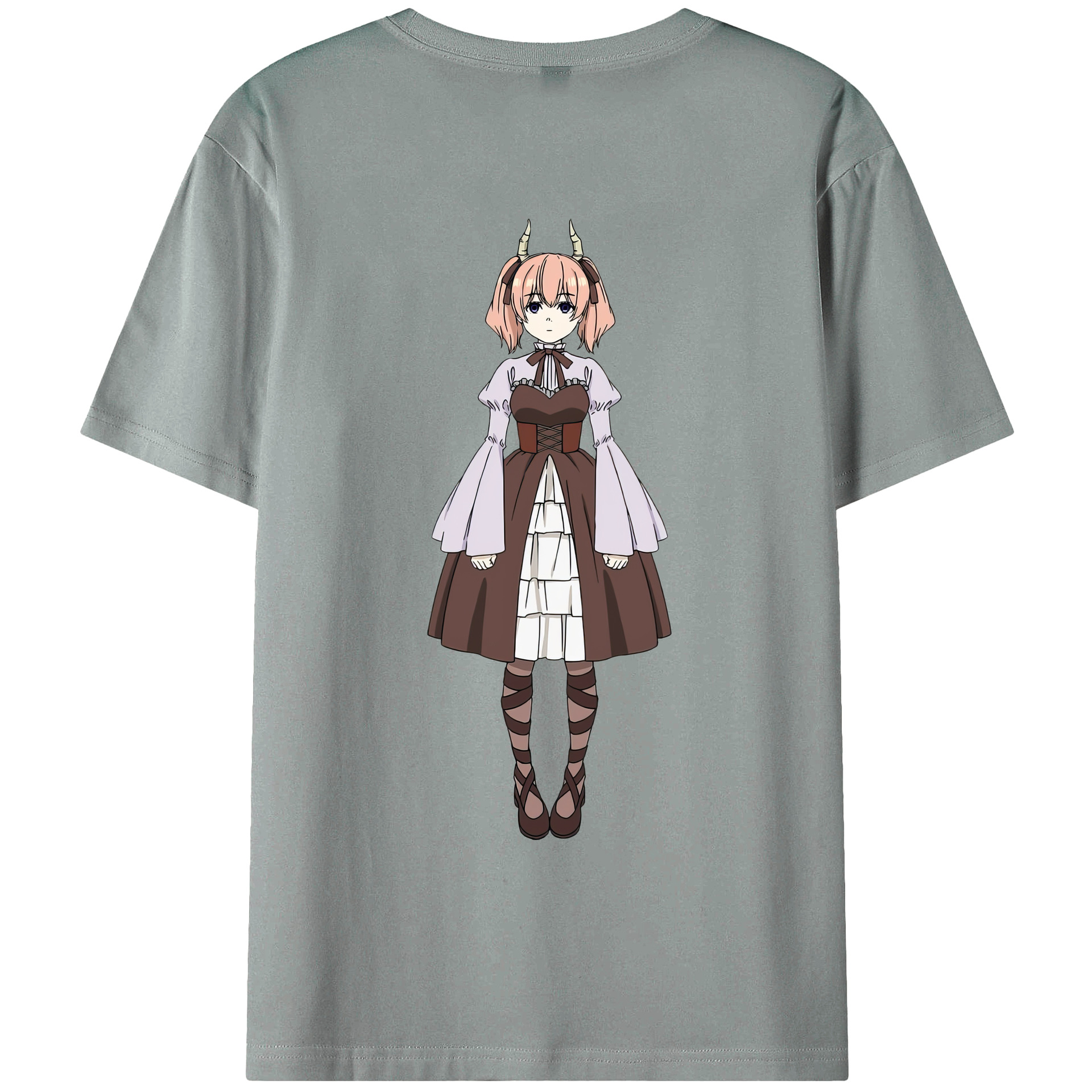 （画像用） 葬送のフリーレン Frieren 綿100％ メンズ半袖Tシャツ（バックプリント） 通気性